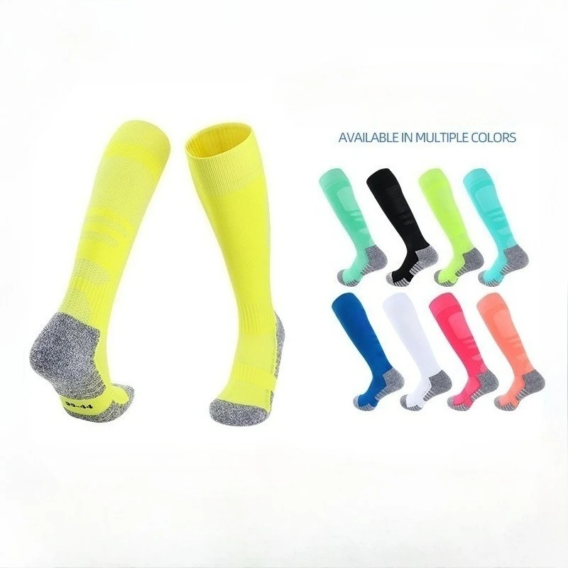 

Football Socks Men High Tube Over Knee Professional Training Socks with Towel Lining Anti Slip Sports Socks
