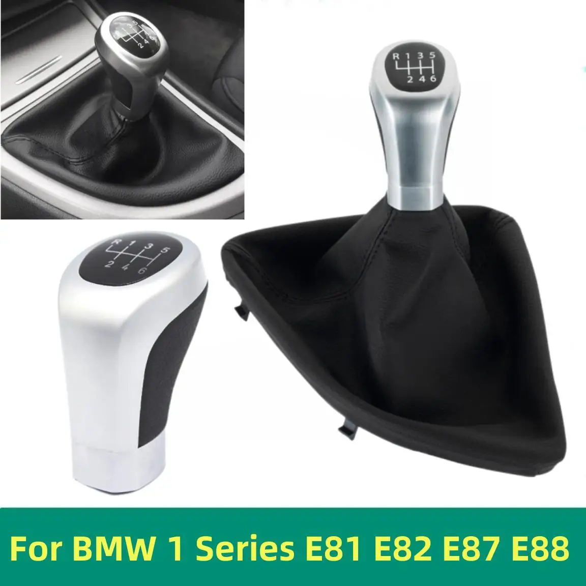 Pomello del cambio Cambio Ghetta Boot Copertura Telaio Collare per BMW Serie 1 E81 E82 E87 E88 2003 2004 2005 2006 2007 2008 2009 2013