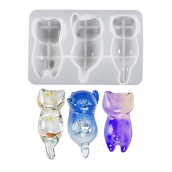 Silicone Pendant Mold Clay Molds Cat Shape Keychain Mould Silicone Material