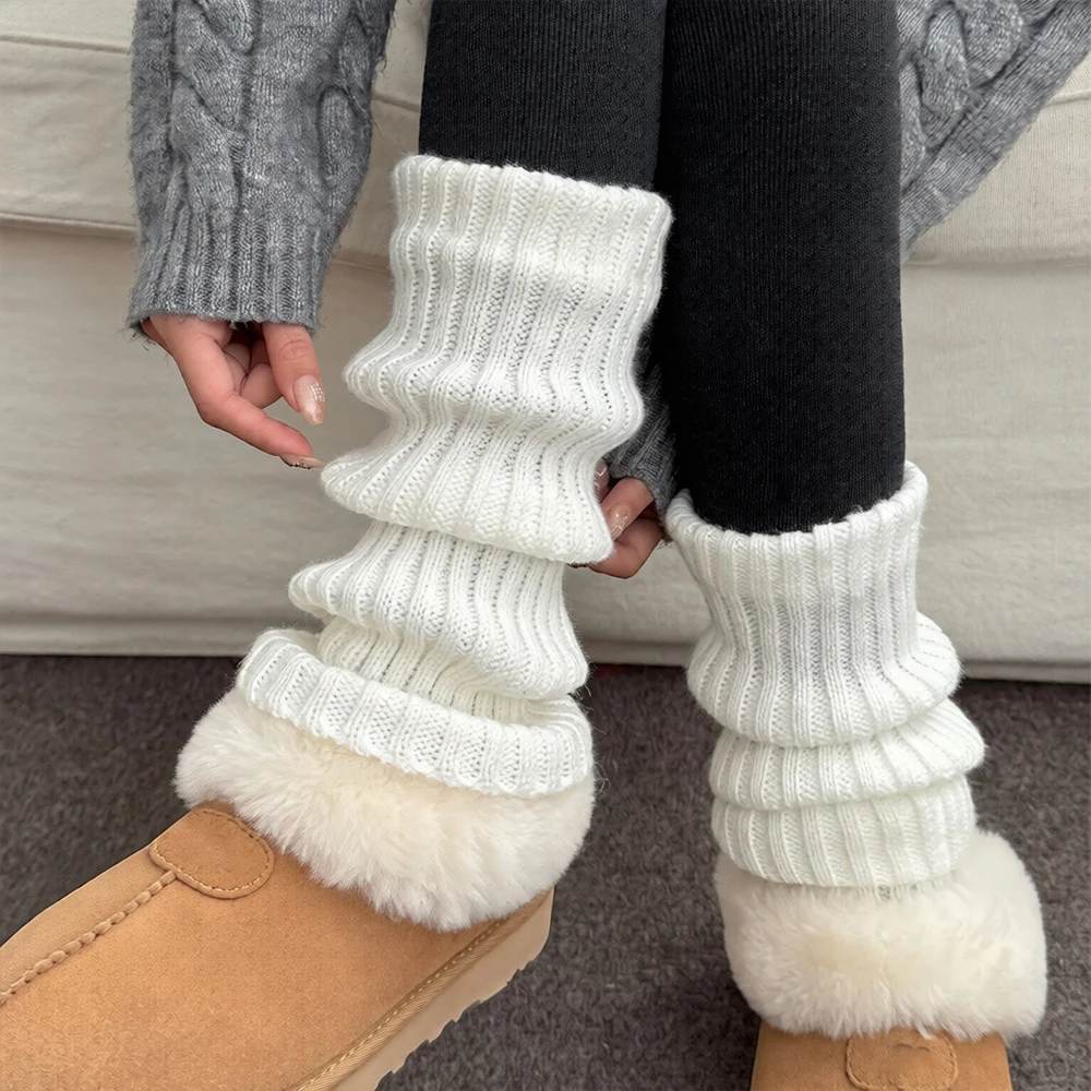 

2/1pairs Knitted Women's Warmers Leg Socks Girls Lolita Y2K Polyester Cotton Foot Cover Arm Crochet Heap Socks Boot Cuffs Sox
