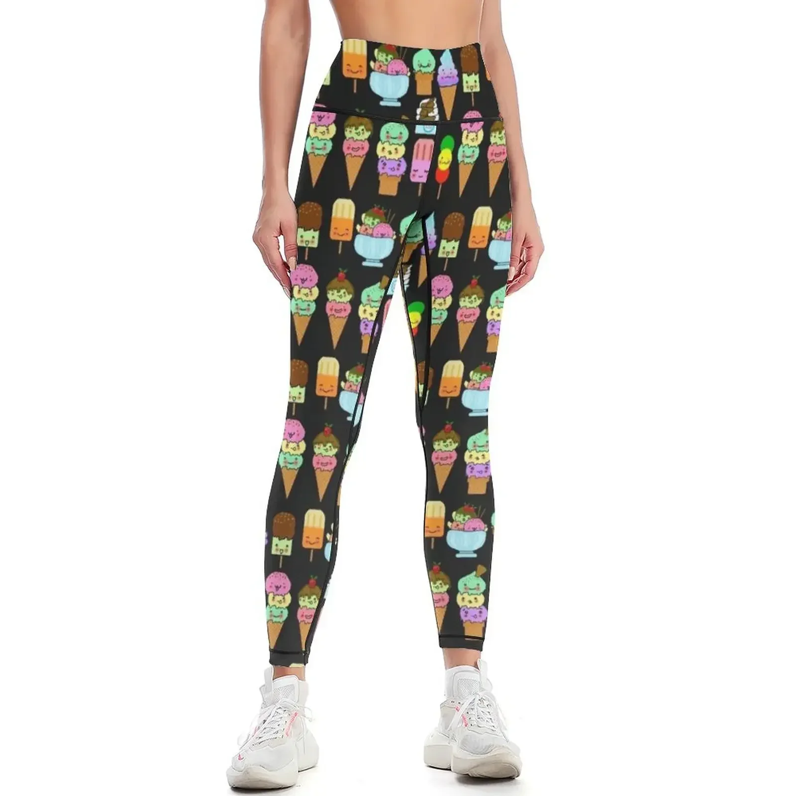 

Summer Ice Cream Leggings Jogger pants Sportswear woman gym sports for gym sports for push up Womens Leggings