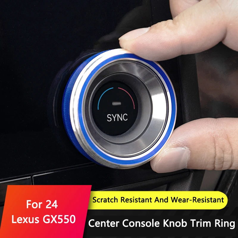 QHCP Car Air Conditioning Knob Decorative Cover Ring Engine Start Stop Volume Switch Sticker Fits For Lexus GX550 2024 Accessory