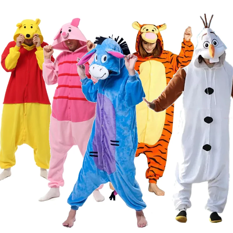 Stitch Pluto Iejoor Tijger Onesies Kigurumi Cosplay Kostuum Dier Knorretje Tigger Olaf Anime Pyjama Volwassenen Jumpsuits Homewear - afbeelding 2