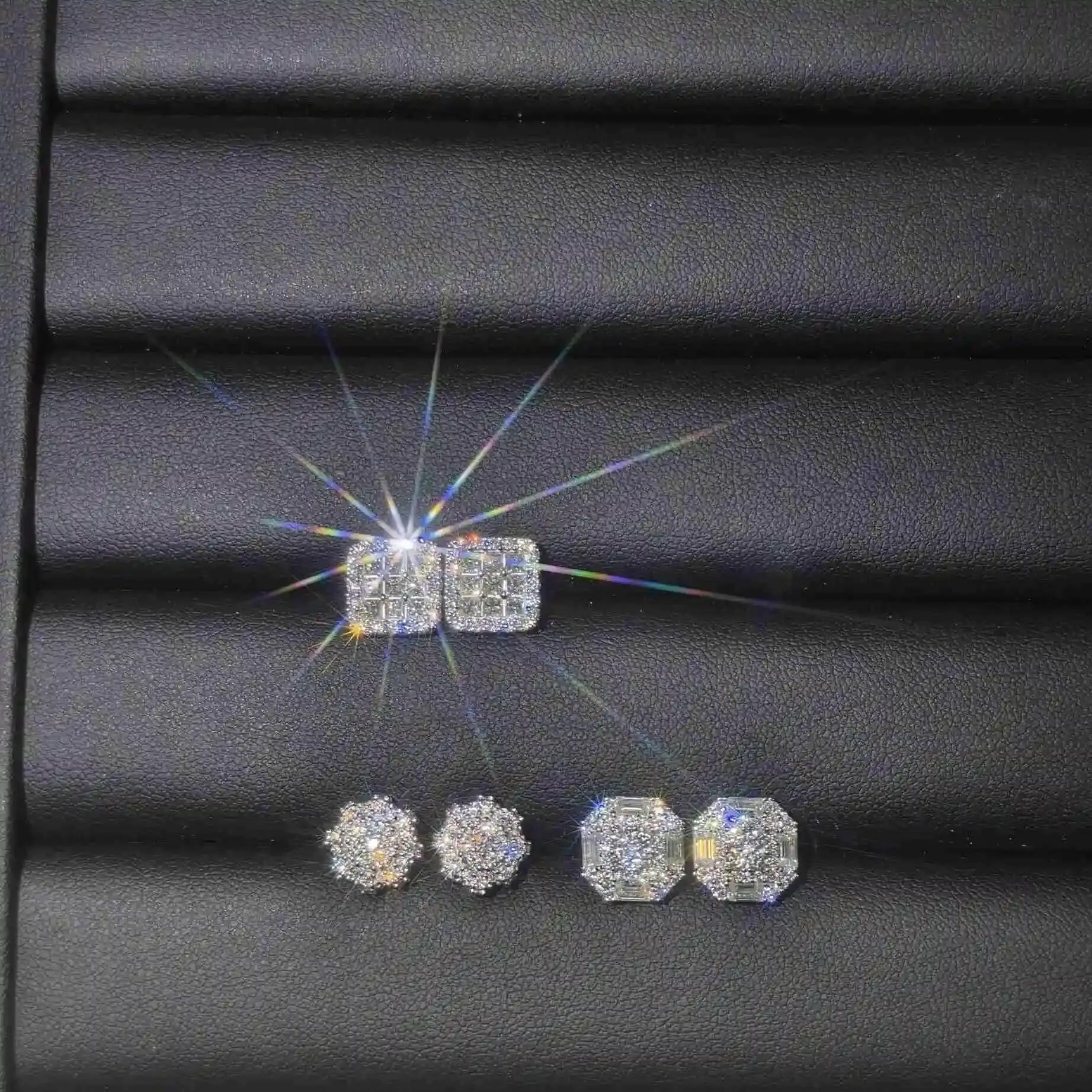 

Luxury Princess Cut Moissanite Earrings Moissanite Earrings 925 Sterling Silver Vvs Moissanite Earring Men
