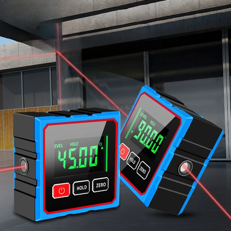

Cross Laser Levels 4 Sided Magnetic Gradient Level Meter Aluminum Alloy Digital Display Goniometer Charging Style Measuring Tool