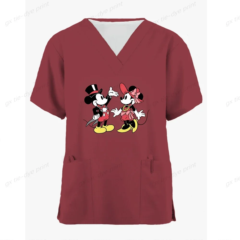 Disney-meninas Mickey Mouse 3D impresso camiseta de manga curta, roupas infantis, camiseta respirável, desenhos animados divertidos, casual