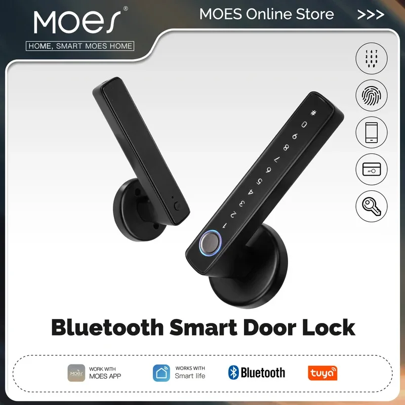 

MOES Tuya Bluetooth умный замок для дверной ручки с отпечатками пальцев электронный пароль приложение удаленная разблокировка отель квартира офис аренда дома