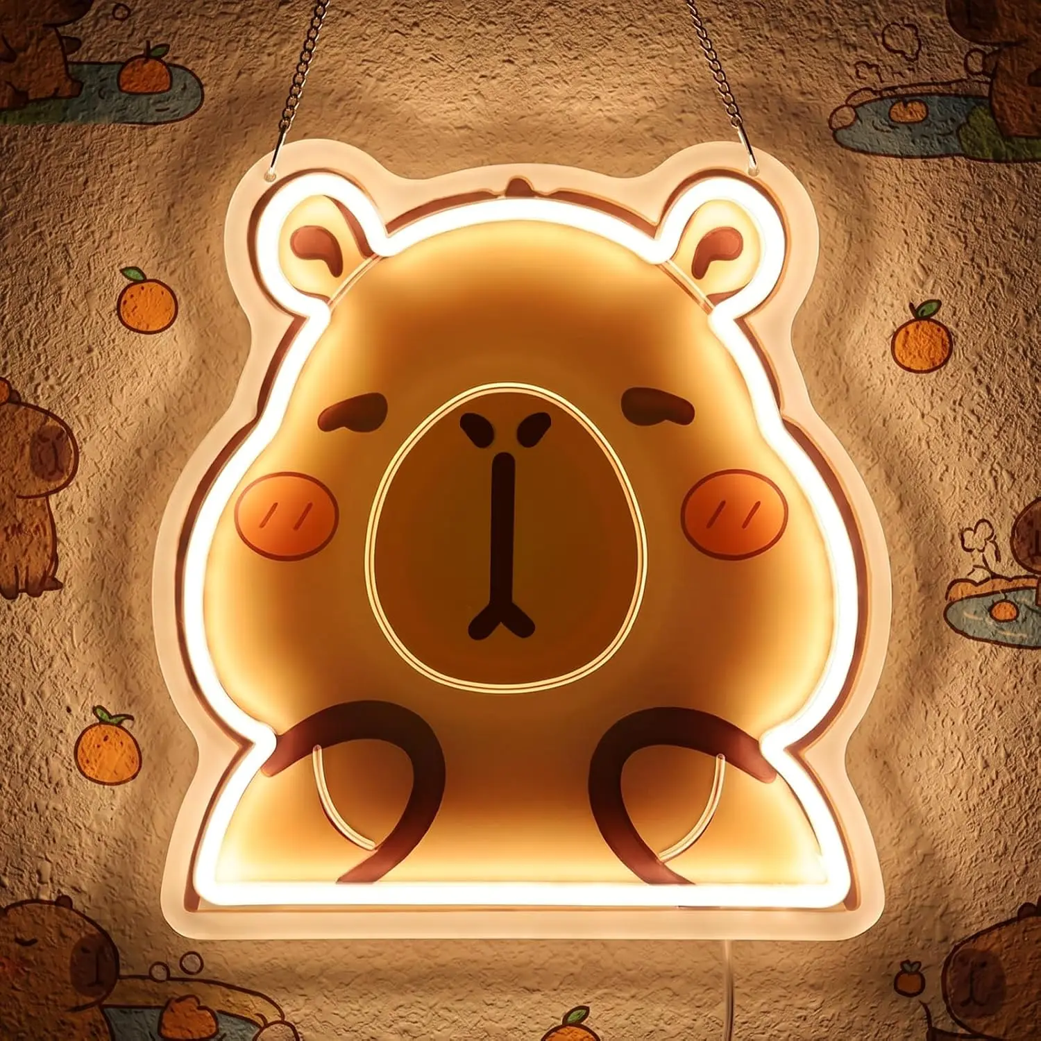 Cute Capybara LED Neon Sign USB Neon Light Lamp For Kids Bedroom Nursery Playroom Aesthetic Home Wall Decor Birthday Gift