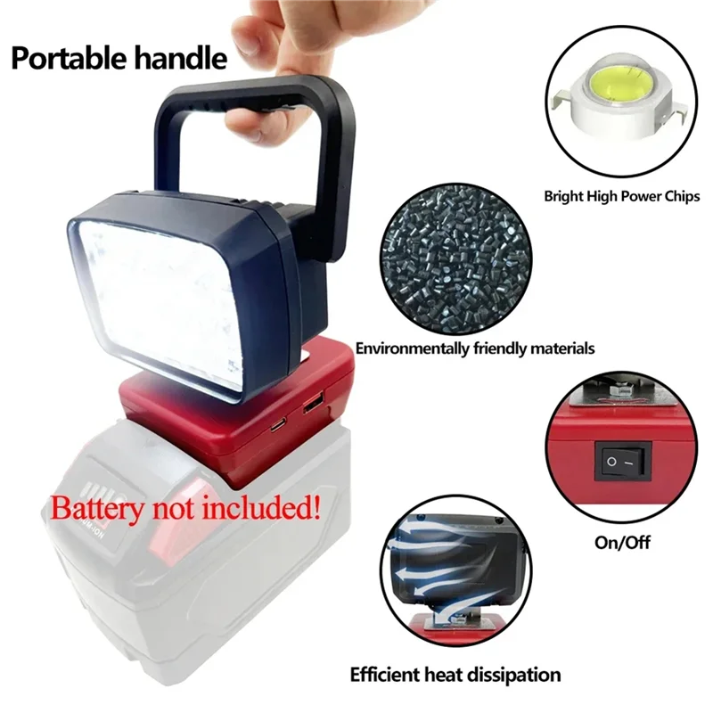 

AB42-Portable Lanterns Spotlight For 18V Li- Battery Camp Emergency Light