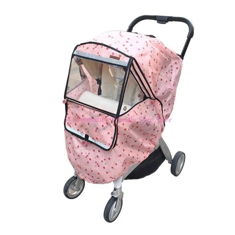 85AE Winter Baby Pushchair Cover Windproof Cover Universal Dustproof Weather Shield Baby Strollers Pram Rain Cover