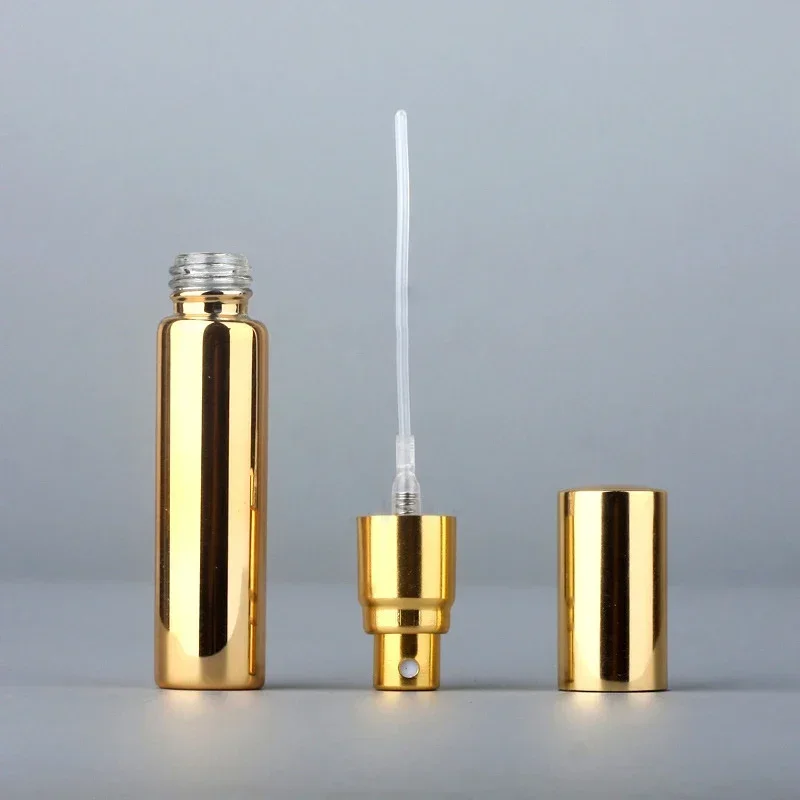 6PCS 10ML Portable UV Glass Refillable Perfume Bottle With Aluminum Atomizer Spray Bottles Sample Empty Containers