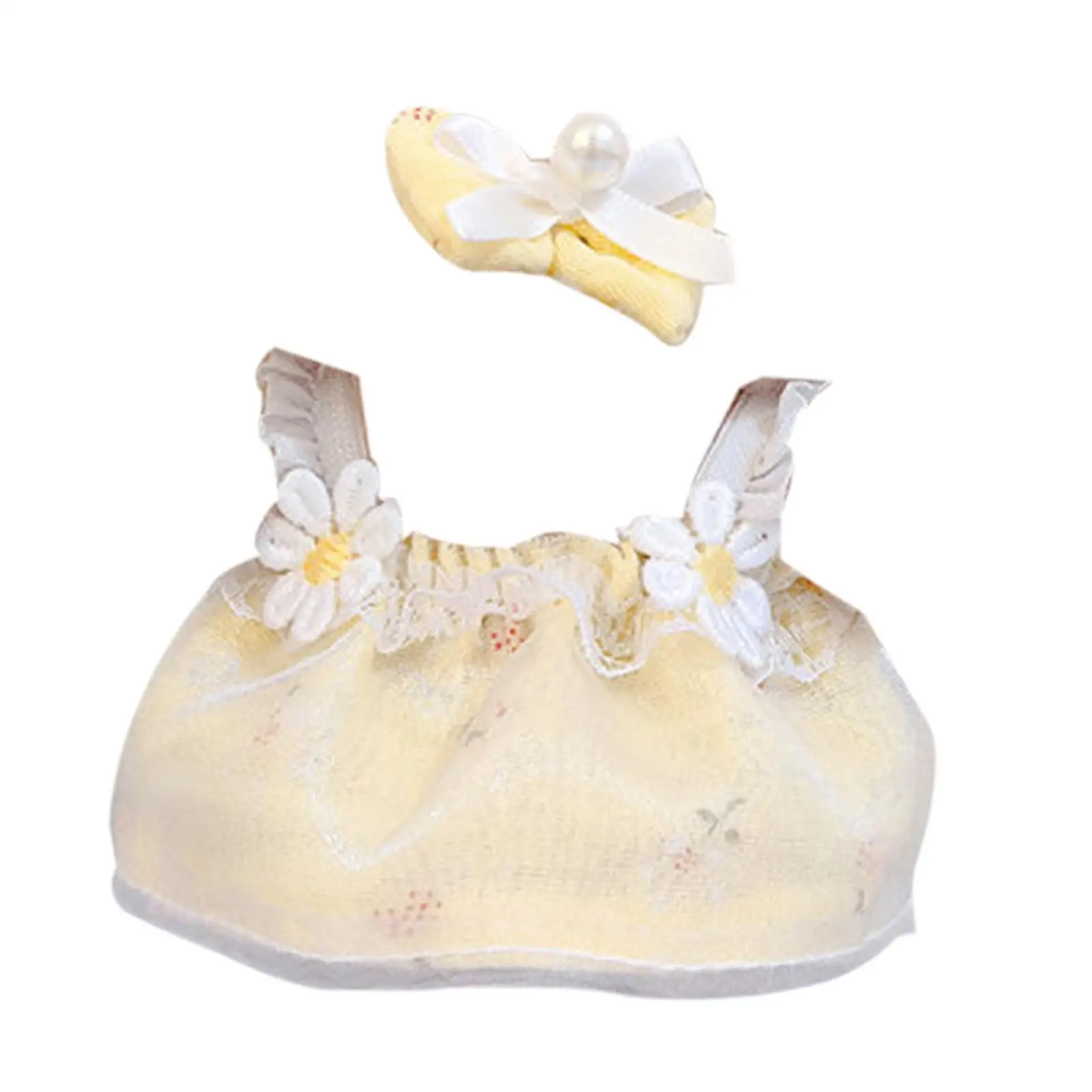Mini 17cm 6inch Doll Dress Elegant with Bowknot Hairclip for Kids Toy Little Girls Gift 17cm Pendant Doll Making Doll Toys