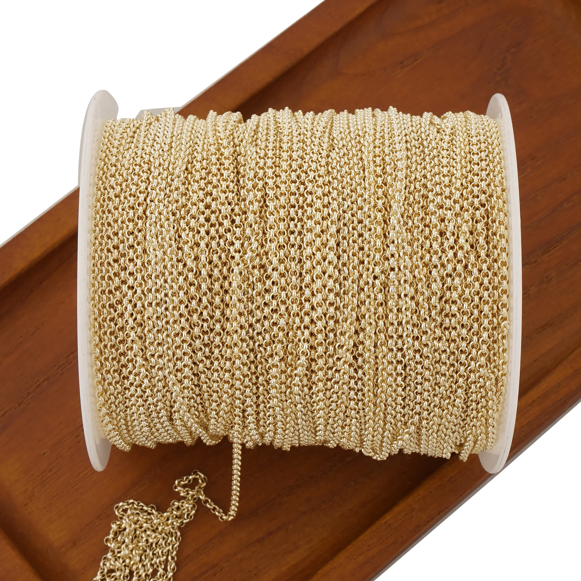 6 Feet 2mm 14K Gold Filled Rolo Chain, Wholesale Necklace Chain, Jewelry Making Supplies Free Shipping DIY Component Accessory