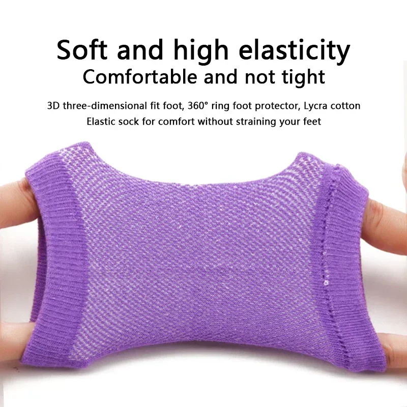 Silicone Feet Pads for Heel Moisturizing Socks Open Toe Socks Cracked Foot Toeless Heel Repair Dry Hard Cracked Feet Unisex