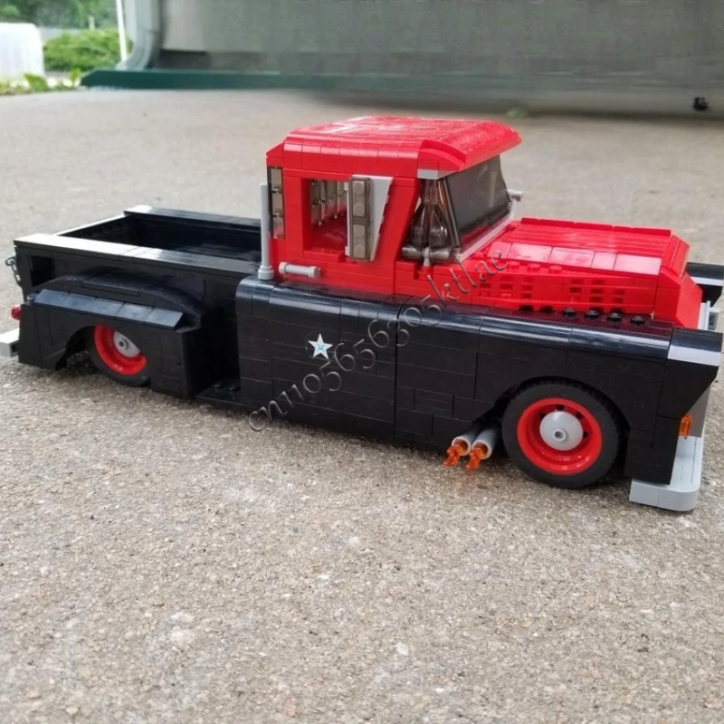 1098 PCS Bouwsteen Rode Vrachtwagen Modulair Model Educatief DIY Montage Display Speelgoed Voor Jongens Populaire Kerst Festival Geschenken