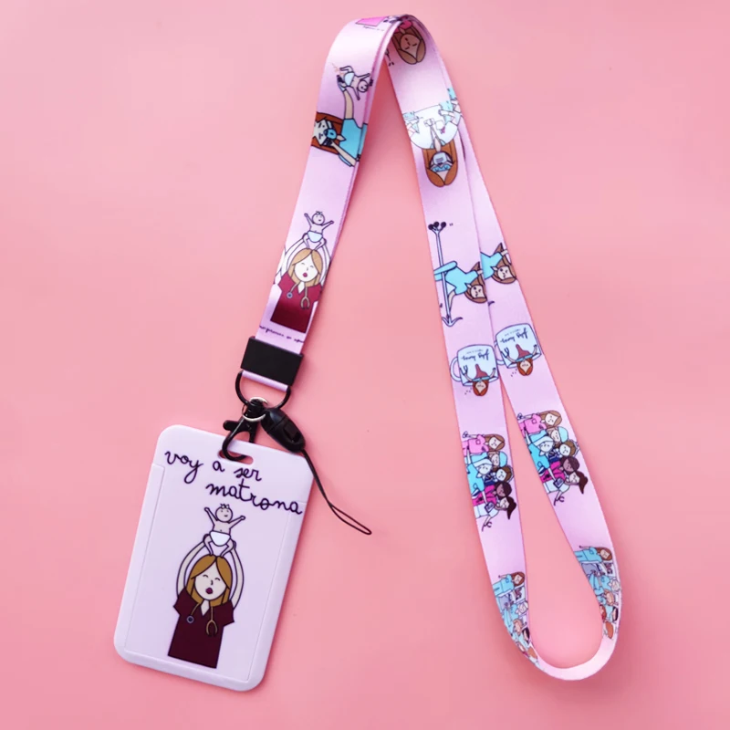Hebamme Ausweishalter Lanyard Krankenhaus Arzt Umhängeband Kreditkartenetui Krankenschwester Kartenhalter Anmeldeinformationen Yoyo Einziehbarer Clip – Detail 14