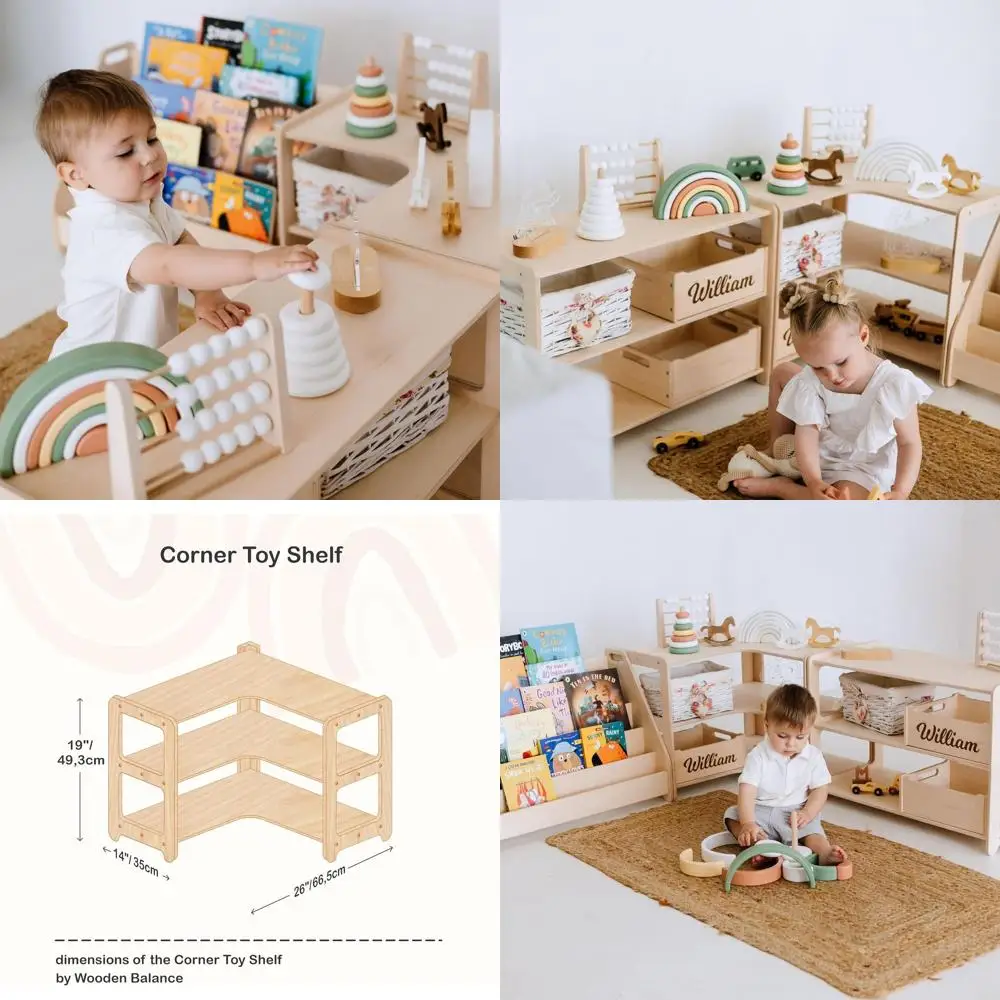 

Детский деревянный книжный шкаф и набор для хранения игрушек из 3 предметов