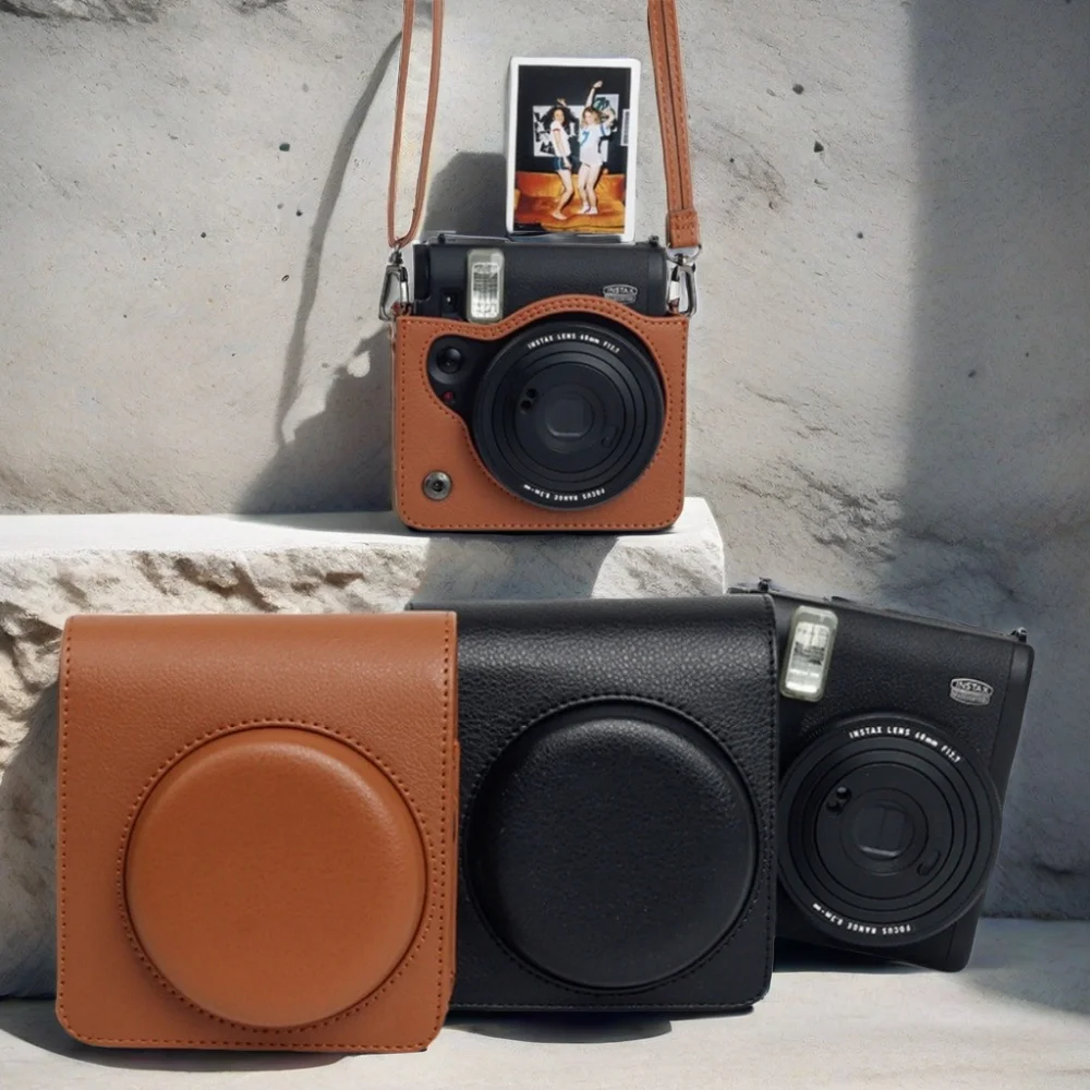 PU Leather Portable Case Storage bag Cover With Adjust Shoulder Strap Camera Bag For Instax mini 99 Instant Camera Accessories