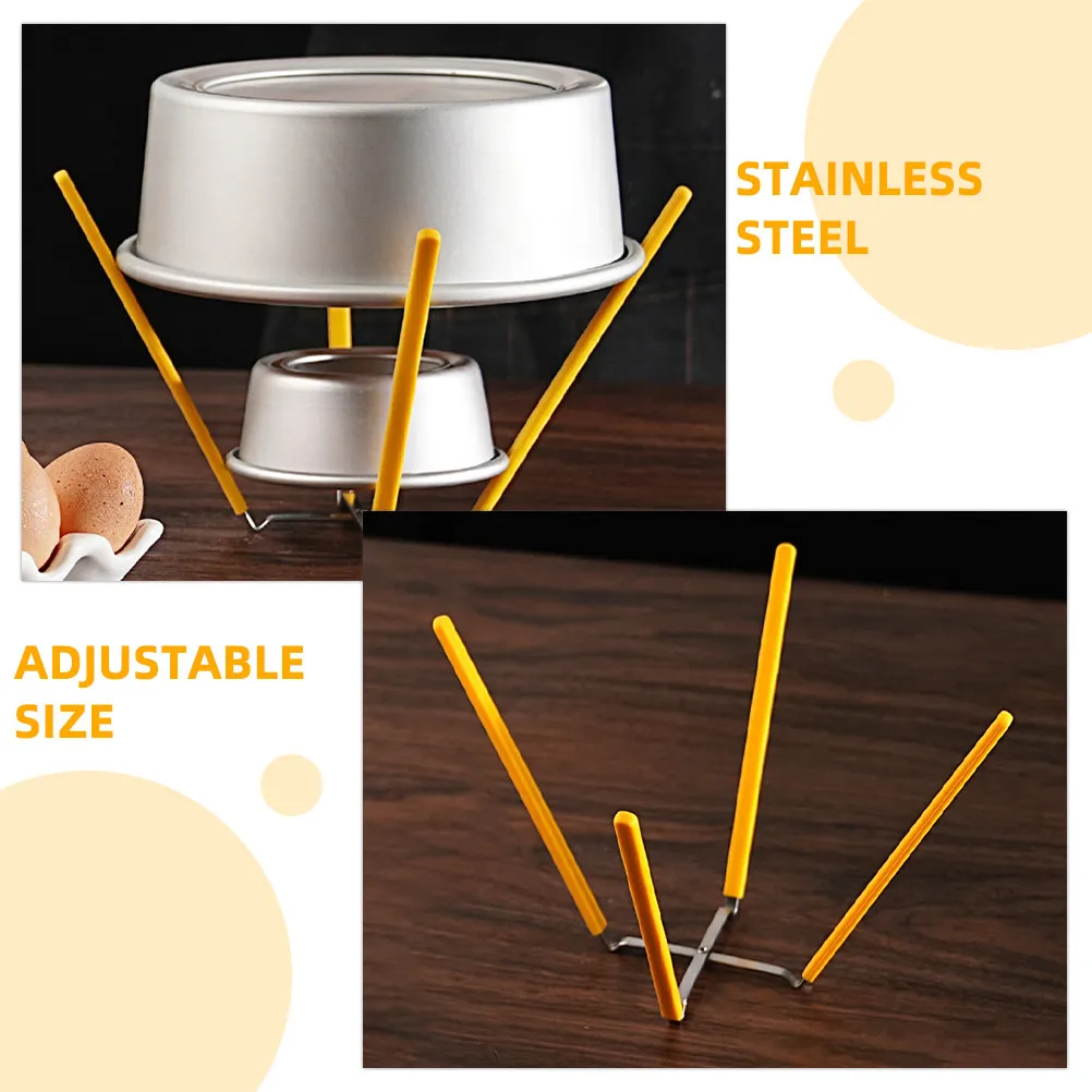 2Pcs Cooling Rack Stainless Steel Silicone Foldable Four Claw Non-Slip Scratch Resistant Chiffon Cake Cooling Rack