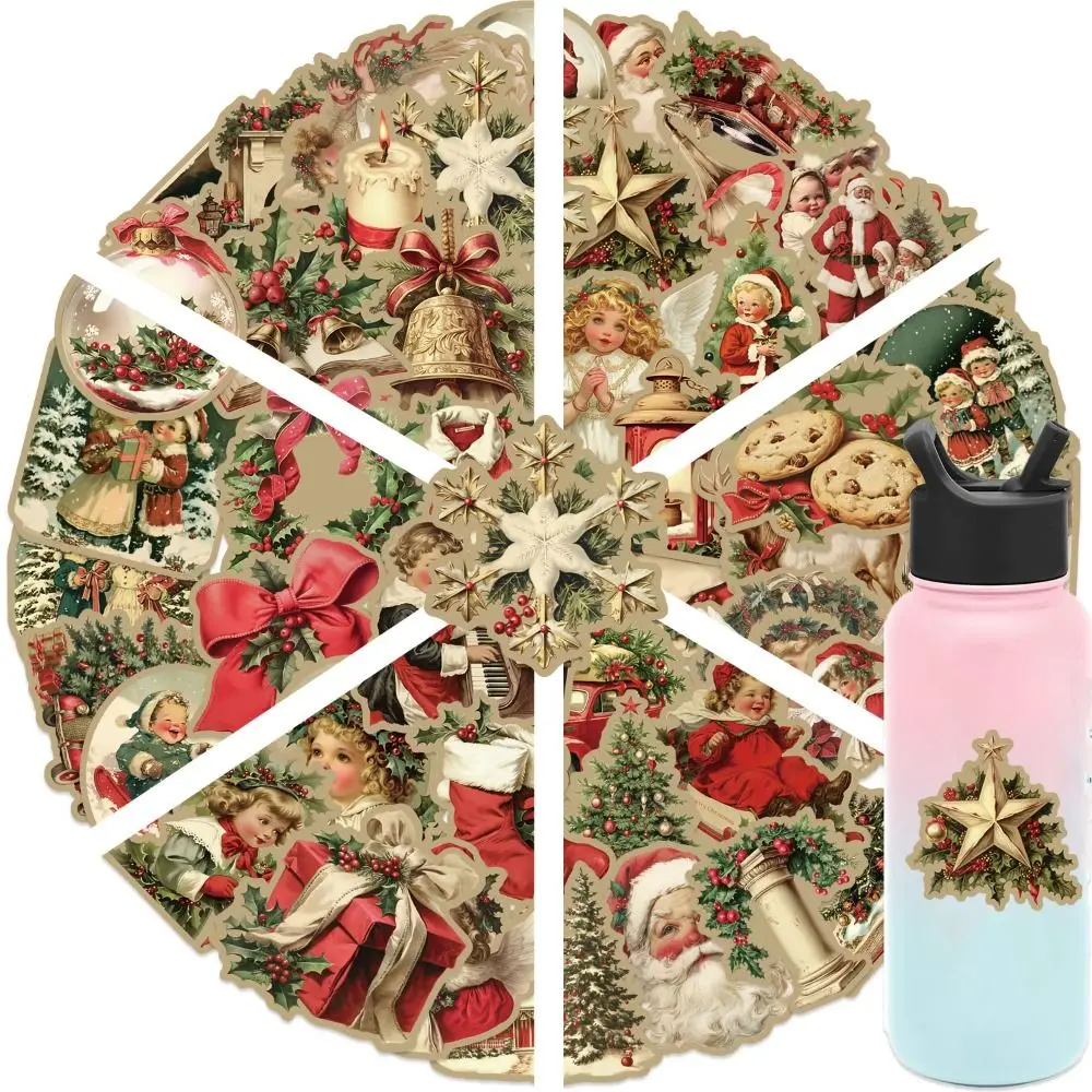 50 шт. новые ретро рождественские мультяшные наклейки ПВХ скрапбук Санта-Клаус наклейка гидроизоляционная наклейка «сделай сам» для мобильного телефона