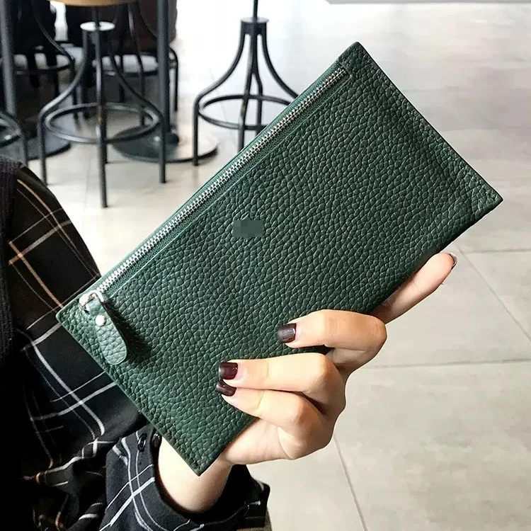 Genuine Leather Women Wallets Women Purses Fashion Long Zipper Hasp Clutch Card Holder Female Money Pouch Handbag Coin Purse