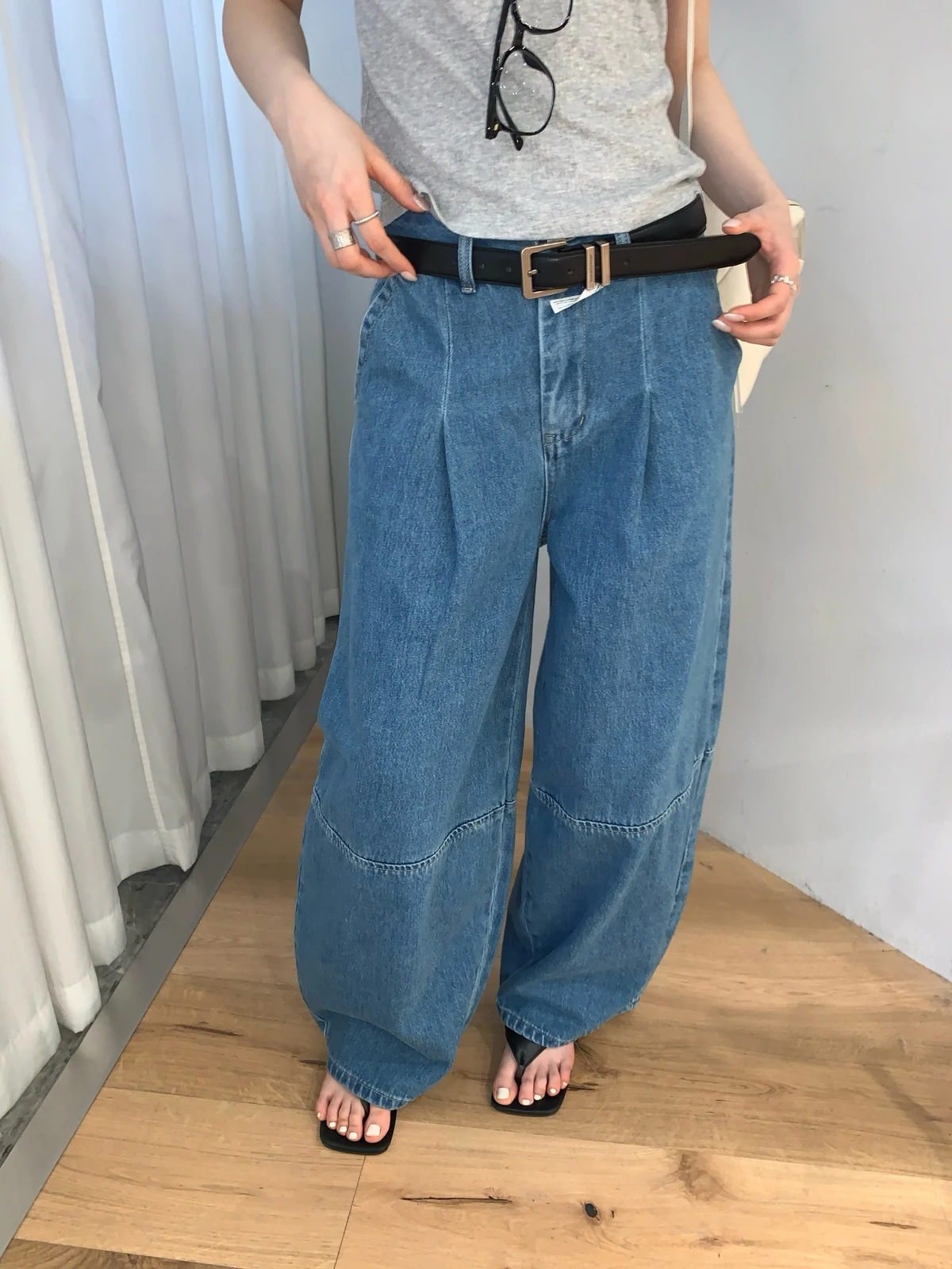 

Lilian Arunch Spring 2026 Washed Loose Jeans No Accessories High Waist Slight Stretch Ladies Wide Leg Denim Pants