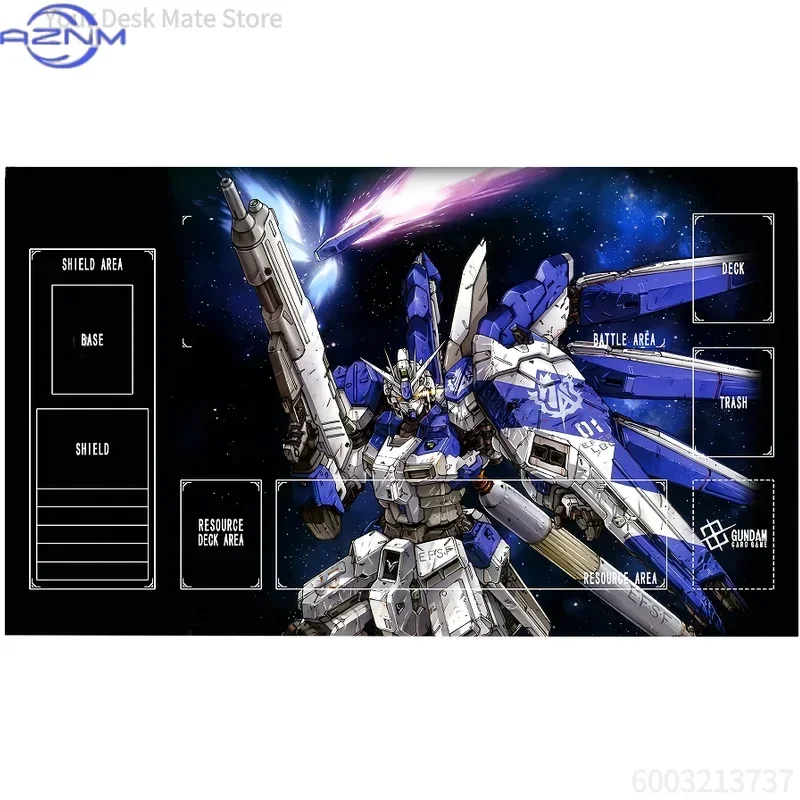 Green Heavy Mecha TCG Playmat, Armored Robot Warrior Art Non-Slip Rubber Card Game Table Matt Gundam Cross War TCG Playmat