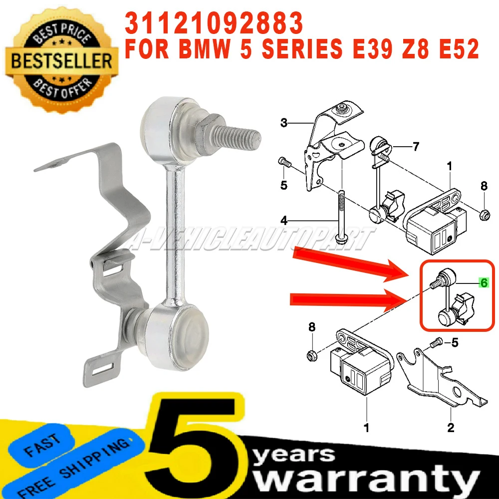 31121092883 For BMW 5 Series E39 Touring Z8 E52 New Front Headlight Level angle Adjustment Rod Easy Installation car accessories