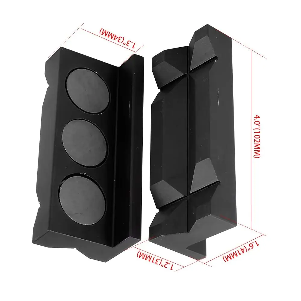 

Aluminum Vise Jaw Clamp Block Multi-Purpose Magnetic Jaw Covers Insert Pad for Holding an Fitting Adapter Tool