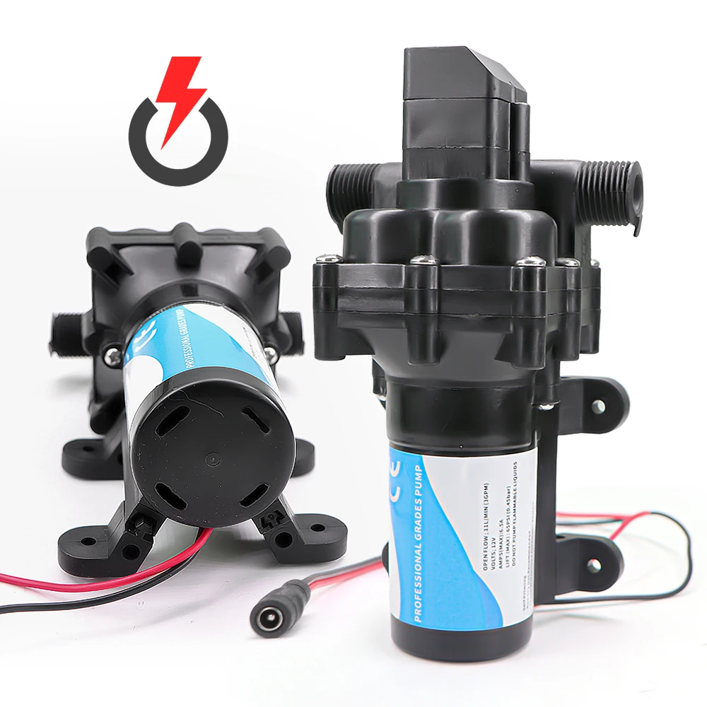 

Умный самовсасывающий мембранный насос постоянного тока-12 В, 11 л/мин, автоматический старт-стоп для домашней мойки автомобилей, система орошения сада, резьба 1/2 дюйма