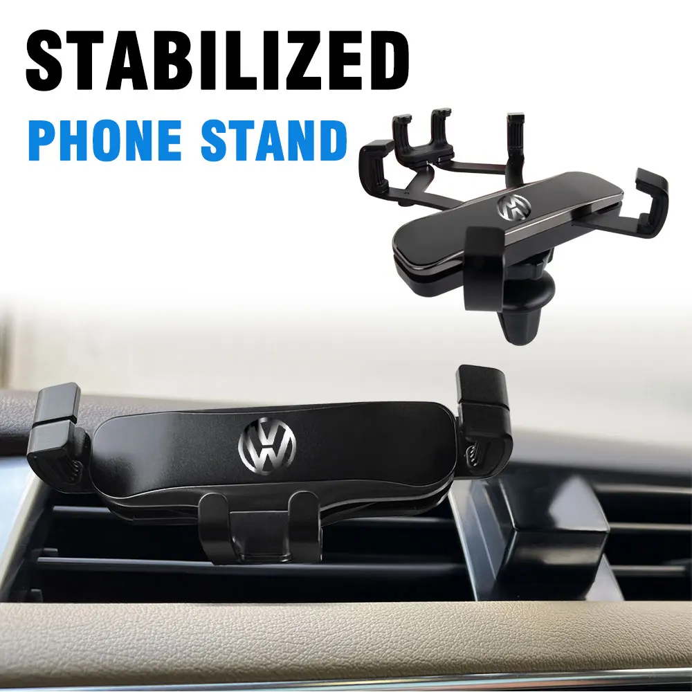 Black Phone Holder Universal Phone Holder Mobile Shockproof Bracket For Volkswagen VW Golf 4 6 7 GTI Tiguan Passat B5 B6 Caddy