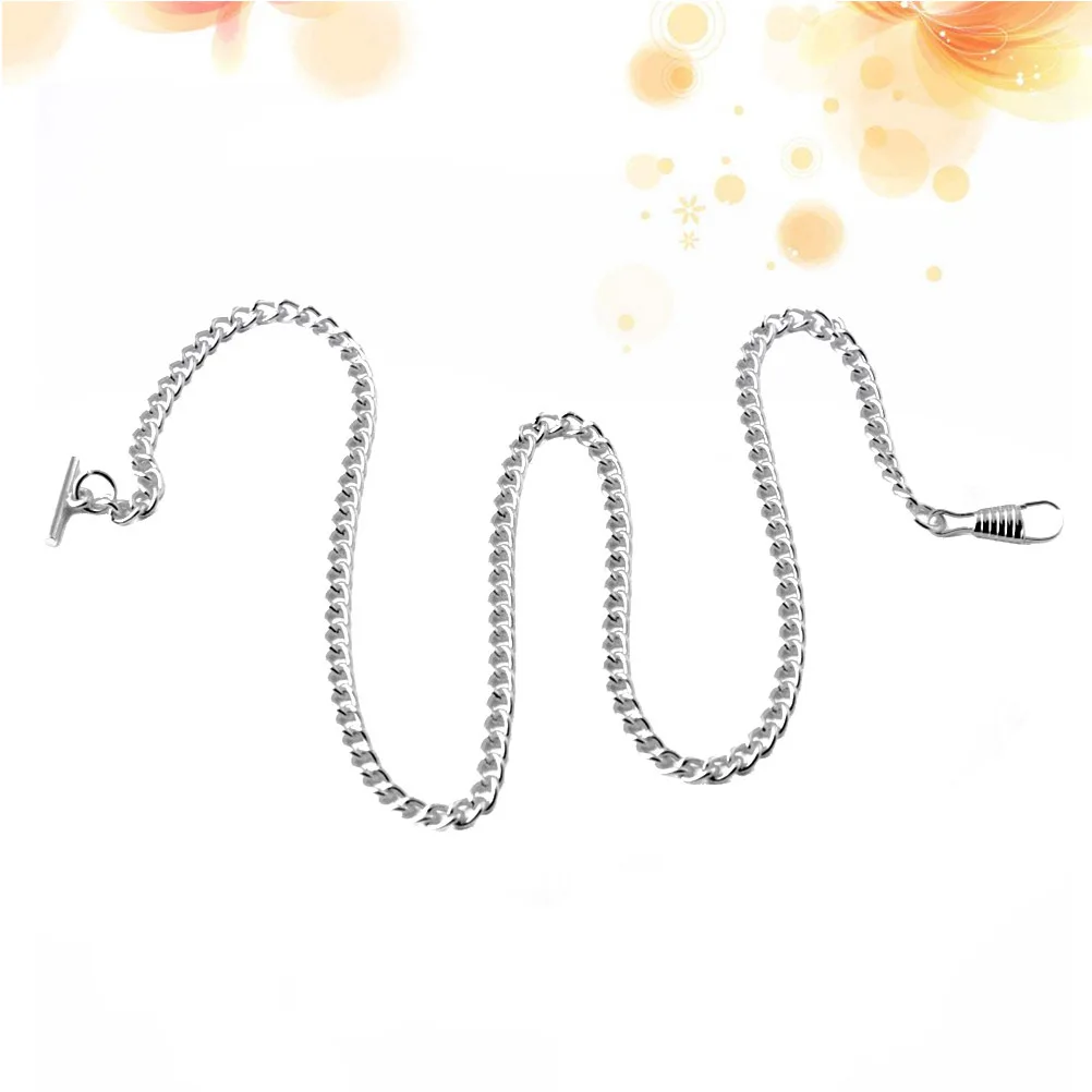 

Classic Metal Plated Pocket Watch Chain Jean Belt Chain Watch Holder Decoration (Silver Total Length 65cm)