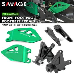 ZX10R Front Foot Pegs Footrest Pedal Bracket For KAWASAKI NINJA ZX-10R ZX-10RR 2011-2020 Motorcycle Heel Plates Guard Protector