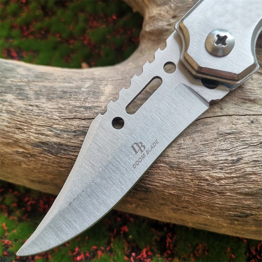 LED Light Folding Blade Knife with Wooden Handle for Hunting, Self Defense and Survival - Portable and Versatile Pocket Knives