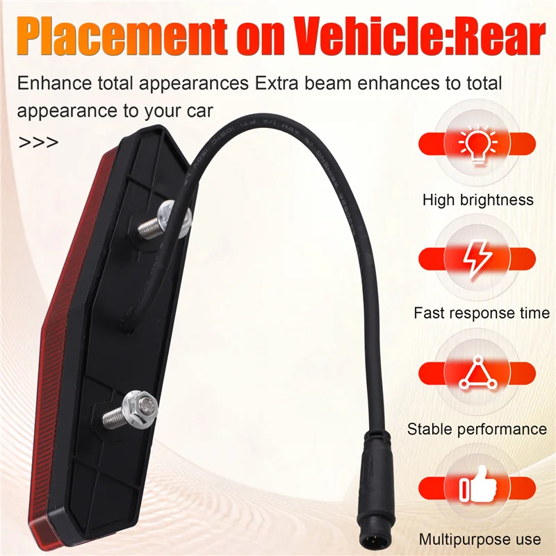 【قطرة السعر! !】 ضوء الفرامل المصباح تحذير السلامة الضوء الخلفي عالي السطوع دراجة كهربائية لملحقات Ouxi V20