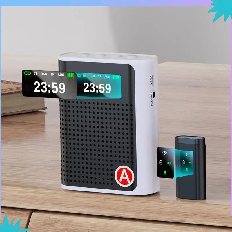 ABZW 교사 투어 가이드 무선 칼라 앰프 디지털 디스플레이 Little Bee 다기능 휴대용 스피커 앰프