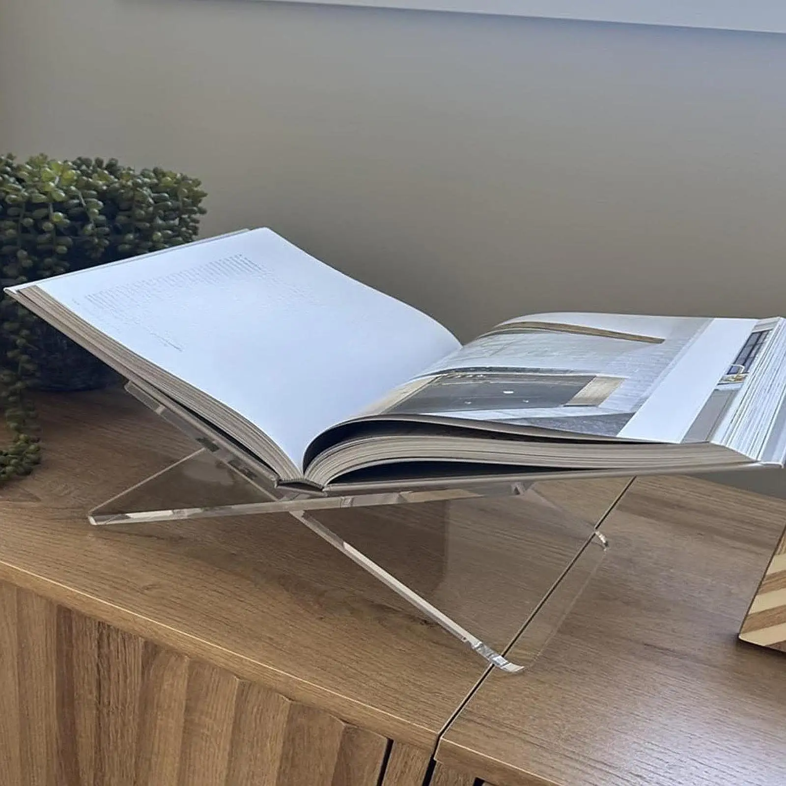 

Acrylic Book Stand, Reading Holder,Open Book Display Stand, Book Holder for Magazines,Recipe Holder, Picture Display