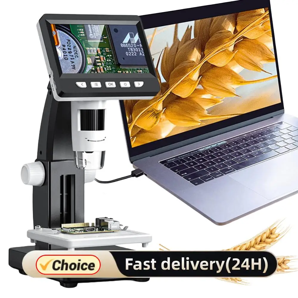 

1000X Digital Microscope Electronic Microscope 4.3inch Screen Digital Magnifier Soldering Coin Microscope for Electronics Repair