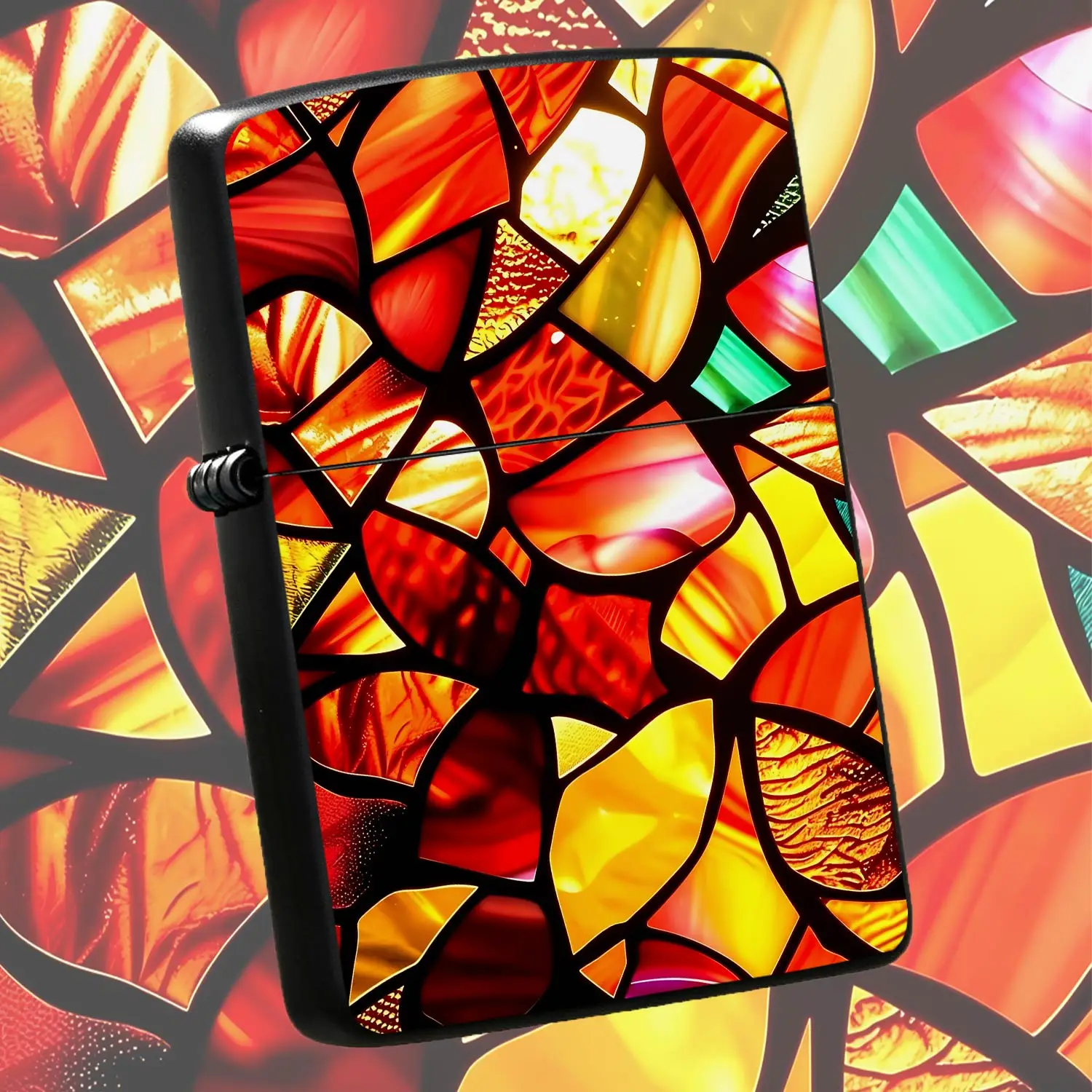 Creative Warm Stained Glass Style Lighter, Vibrant Irregular Fragment Design, Portable Daily Carry Item, Suitable For Home, Office, Travel And Various Occasions, Exquisite Artistic Gift For Friends And Family, Durable Tr A Humorou And Inter