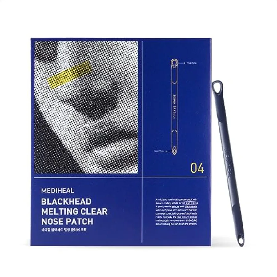 Mediheal Patch pour le nez transparent pour fusion des points noirs, paquet de 4, feuilles de fusion et apaisantes des pores en 3 étapes, outil pour enlever les points noirs inclus