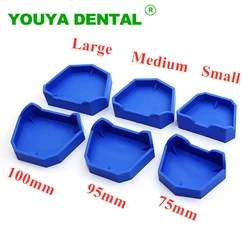 6pcs/set Dental Model Base Silicon Rubber Plaster Model Base Denture Tray Impression Dentistry Lab Former Base Dentist Tools