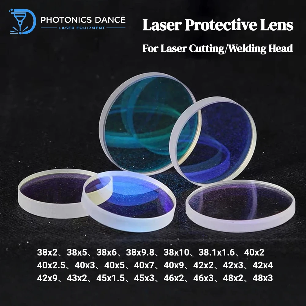 Laser Protective Windows Lens 38x2 40x2 40x3 42x4 43x2 Fused Quartz Coating For 1064nm Fiber Laser Cutting/Welding Machine Head
