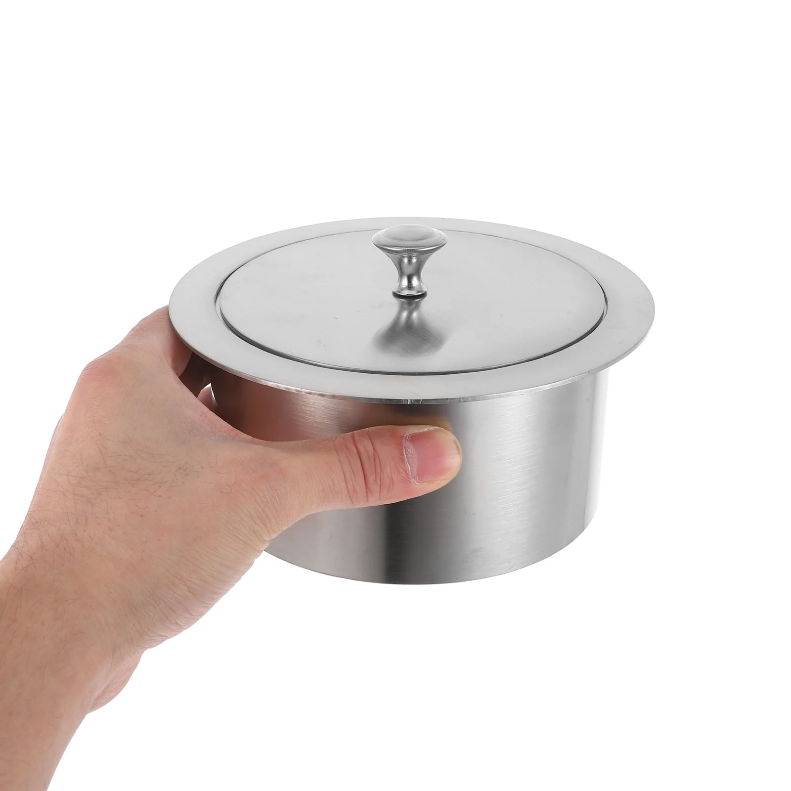 

Stainless Steel Countertop Embedded Trash Lid - Round Recessed Garbage Bin Cover for Kitchen Cabinet - Non-Slip Waste Chute