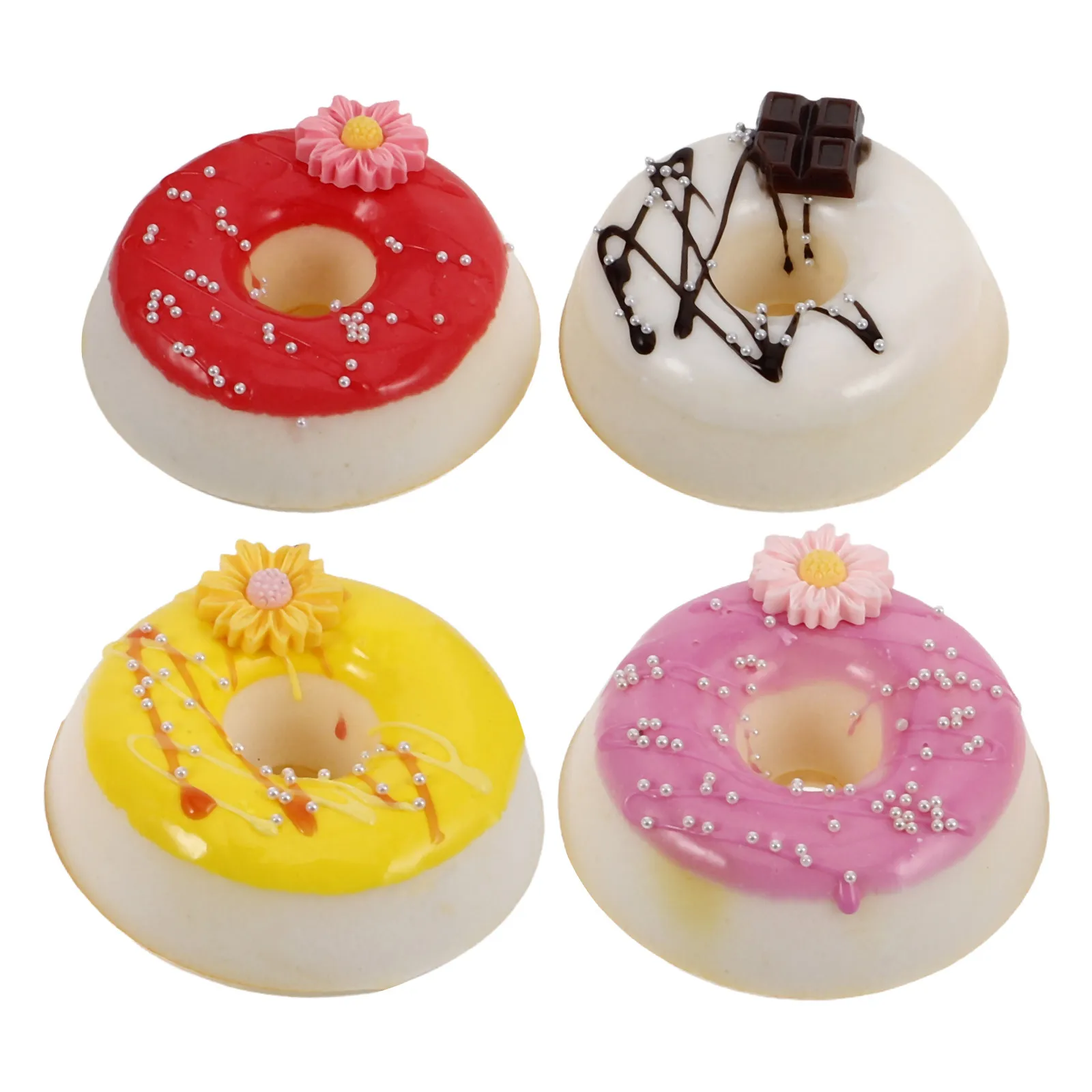 

4Pcs Realistic Artificial Donuts Mini Set for Food-Themed Party Wedding Home Decor Display Props Mini Donuts Doughnut Model