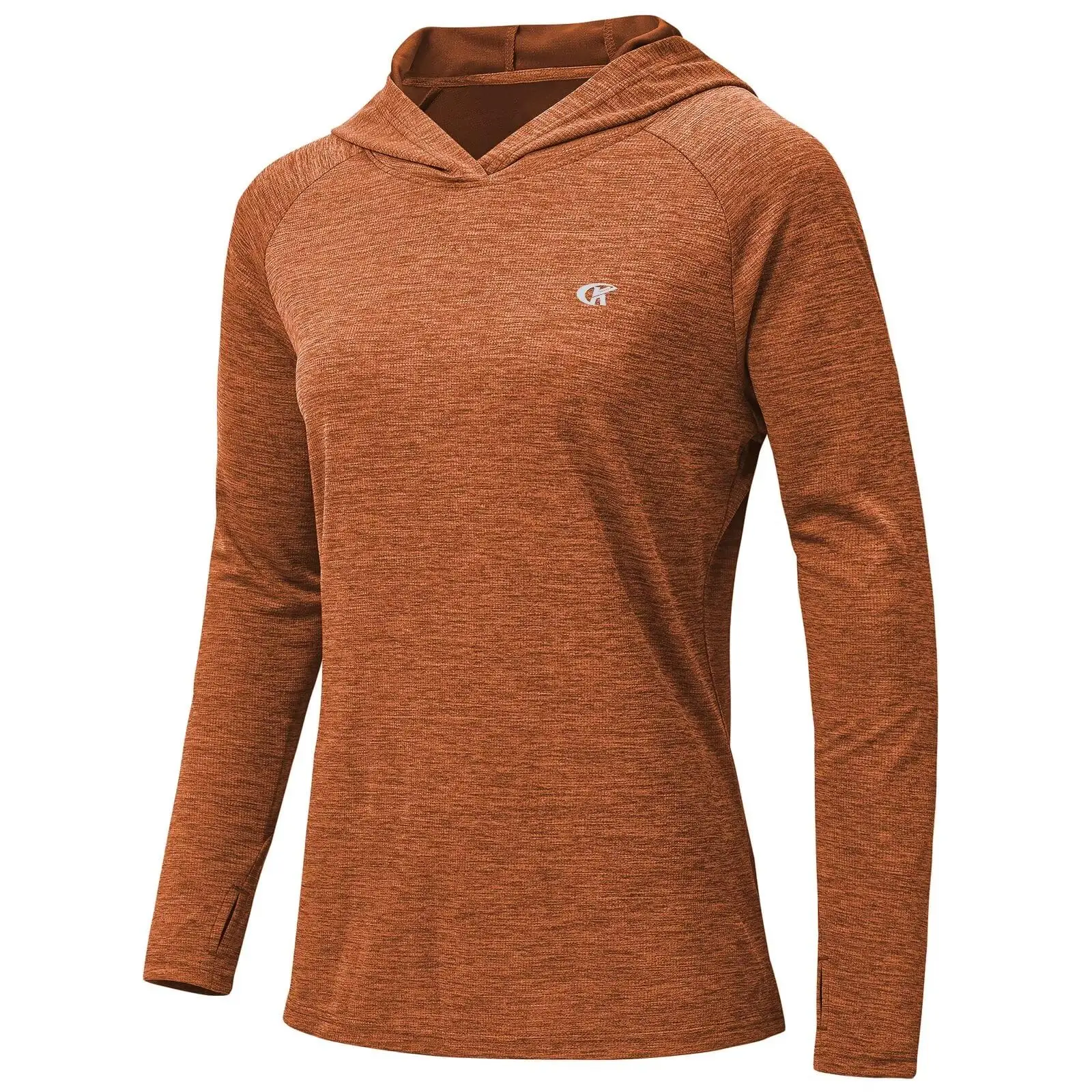 Women\'s UPF 50+ Long Sleeve Casual Hoodie Shirts, Rash Guard Solid Color Tops Lightweight Breathable Pullover Outdoor Sports