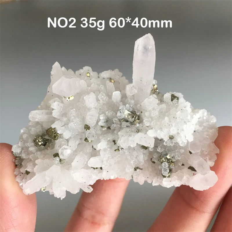 100% Natural Crystal Quartz With Pyrite Symbiotic Mineral Specimen Cluster Home Decor Meditation Energy Healing Stone