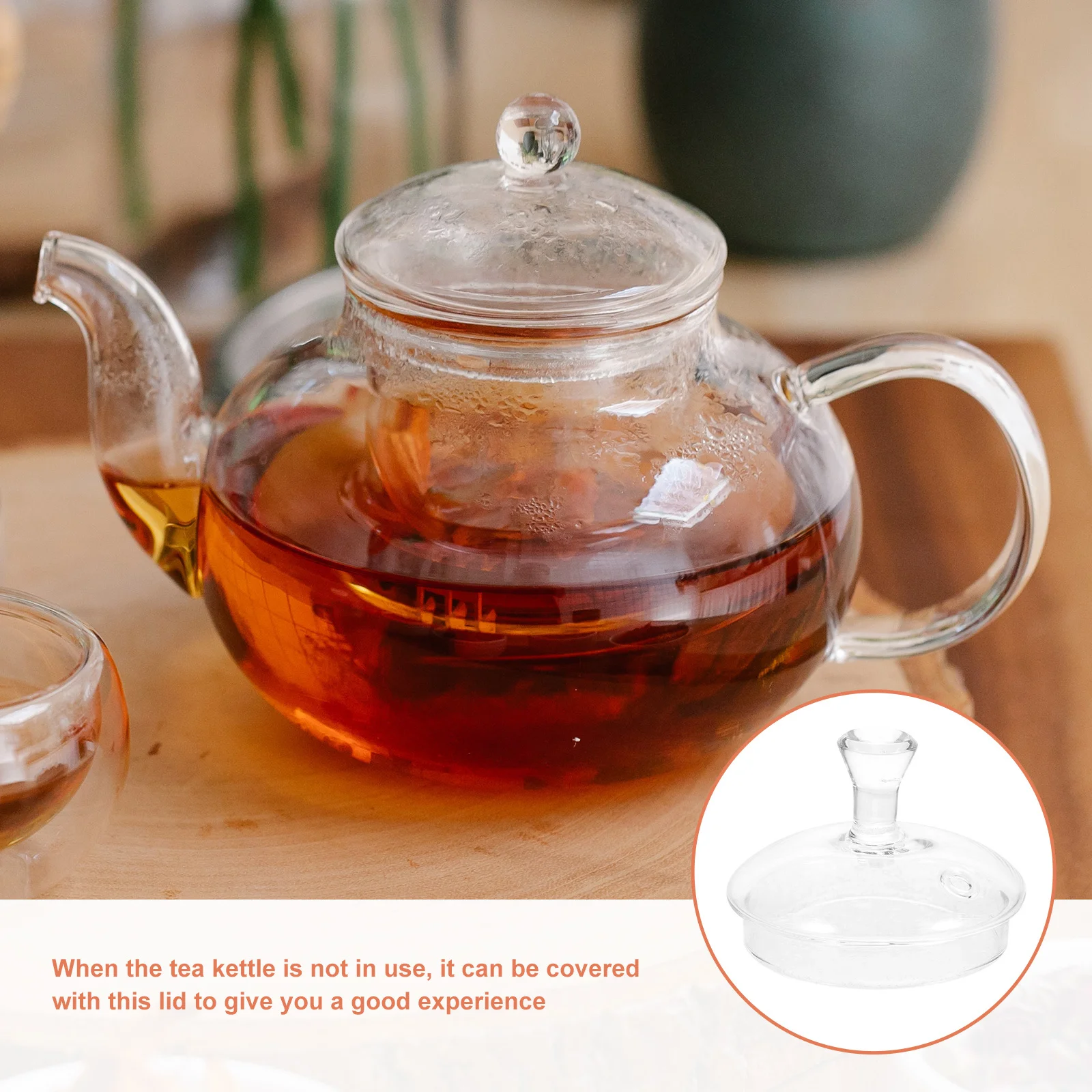 

Clear Teapot Lid Glass Cover Household Tea Kettle Spare Part Easy Install Beautiful Design Glass Tea Pot Covers