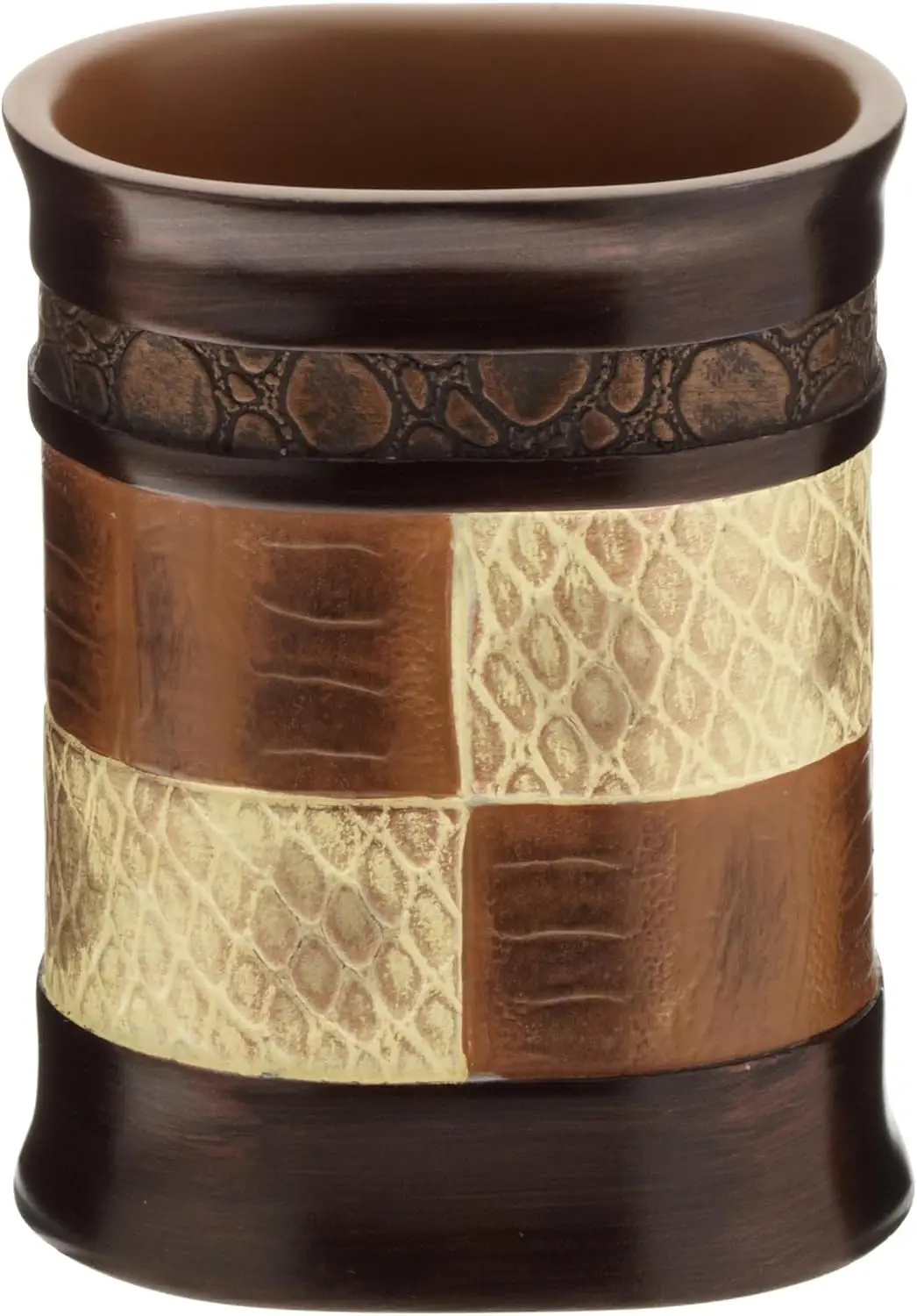 

Resin Tumbler for Bathroom with Elegant Zambia Design, 3x3x4.5in, Easy Clean