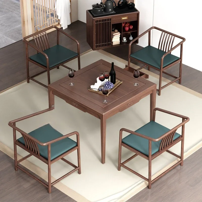 New Chinese style, solid wood square table, eight immortals table, square small tea table, with drawers