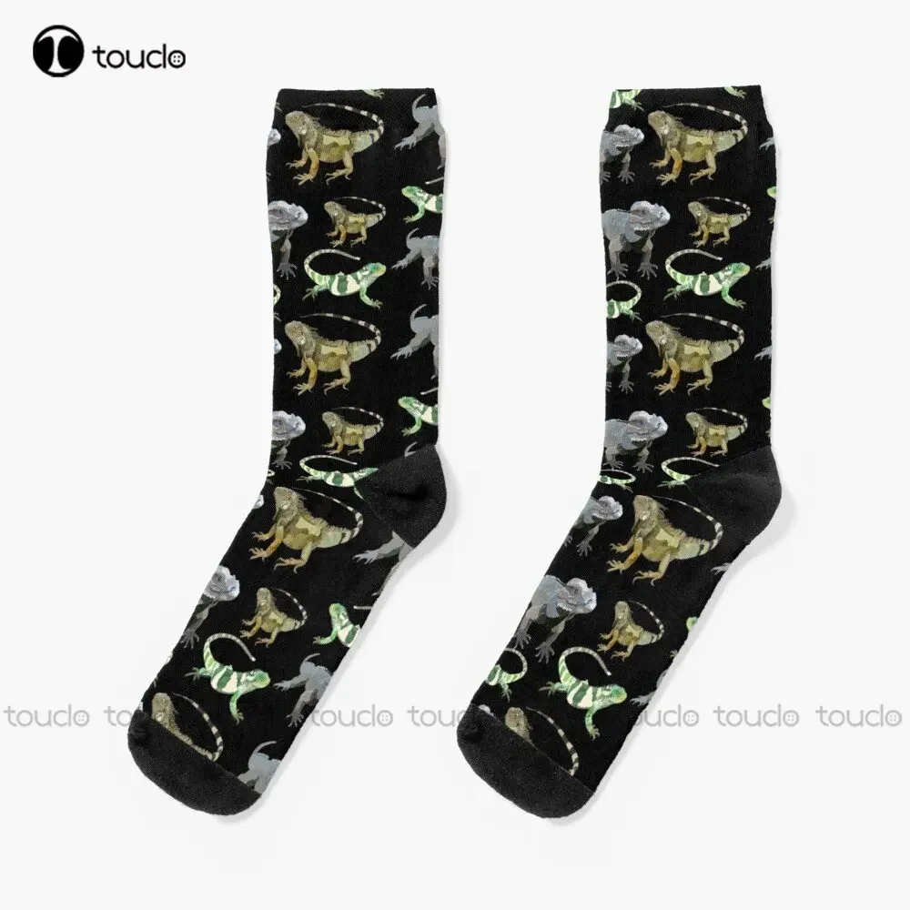 

Носки I Is For Iguana, мужские красочные носки, персонализированные носки унисекс для взрослых и подростков, молодежные носки 360° ° Уличная одежда с цифровой печатью
